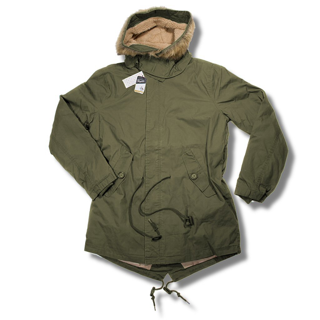 Original Penguin Mod 60 s Fur Hooded US Army M65 Style Fishtail Parka 